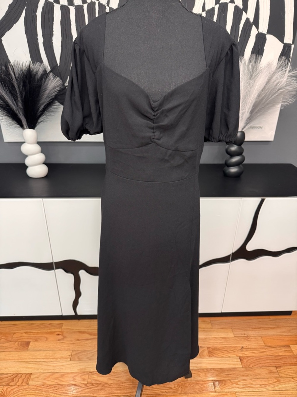 Alexia Admor Black Maxi Dress Puff Sleeve Sweetheart Formal XL BNWT New Tags XL!